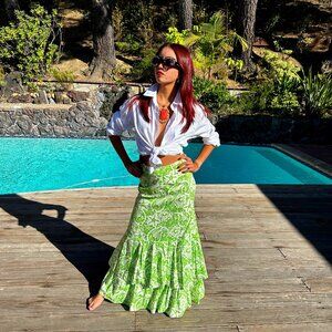 OSCAR DE LA RENTA FLORAL MAXI SKIRT SIZE 4